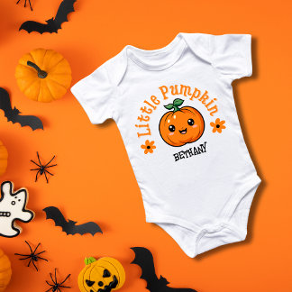 Body Fille d'Halloween Citrouille Miniature Orange et N