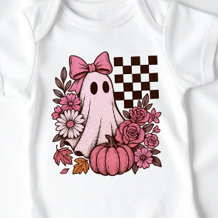 Body Fille Fantôme Coquette Rose Rétro avec un Nœud Hal