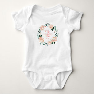 Body Fille fille en couronne fleurie monogramme personn