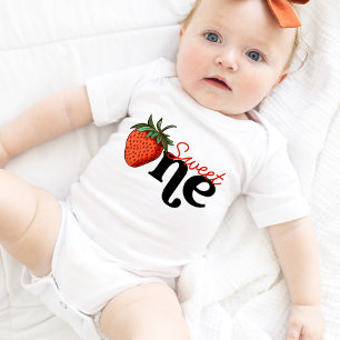 Body Fille Premier anniversaire Fraise Baby Bodysuit