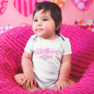 Body Fille rose Anniversaire Fille 1er Anniversaire