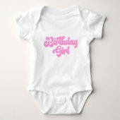 Body Fille rose Anniversaire Fille 1er Anniversaire (Devant)