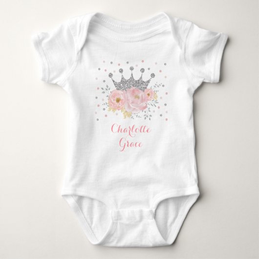 Body Fille Rose Blush Silver Floral Princess Crown (Devant)