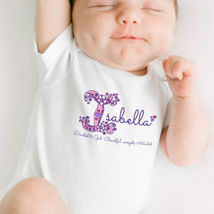 Body Filles nom d'Isabella et chemise de monogramme de