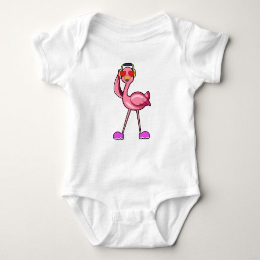 Body Flamant rose avec casque & Coeurs (Devant)