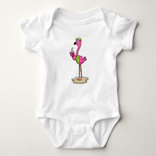 Body Flamant rose avec Lunettes de soleil & Casquette