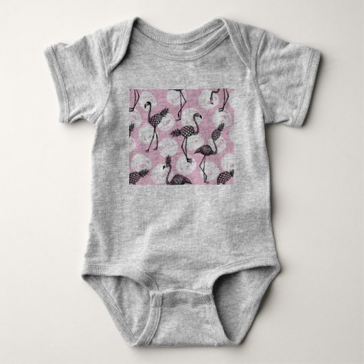 Body Flamant rose d'ananas rose (Devant)