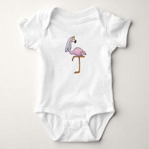Body Flamant rose en mariée à un mariage avec voile