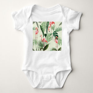 Body Flamant rose rose Fleurs exotiques Motif