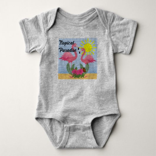 Body Flamant rose rose paradis tropical - Corps de mail (Devant)