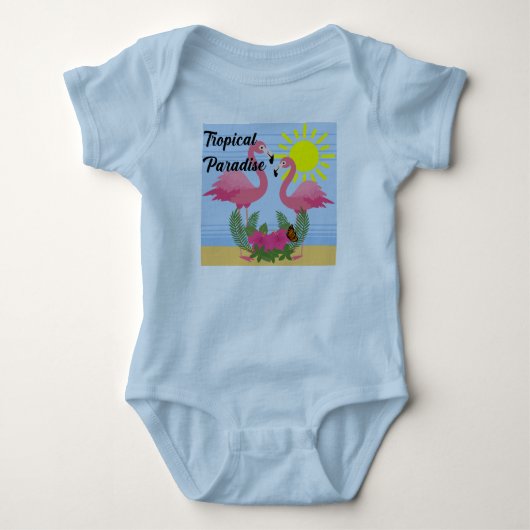 Body Flamant rose rose paradis tropical - Corps de mail (Devant)