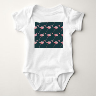Body Flamants roses sur motif bleu vintage sans soudure