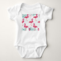 Flamingo tropical et feuille, motif d'été.