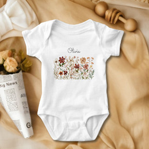 Body Fleur de fleur sauvage vintage aquarelle personnal