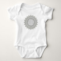 Fleur de la vie - Fractal Mandala gris vert