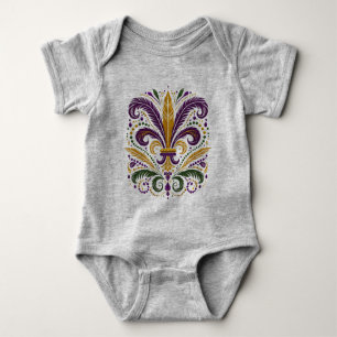 Body Fleur de lis jaune et vert violet