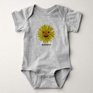 Body Fleur jaune heureuse d'été sur toute couleur