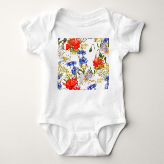 Body Fleur sauvage : couleur bleu foncé bleu clair (Devant)