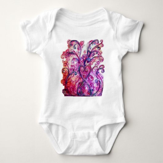 Body FLEURS BLANCHES rose vif pourpre blanc (Devant)
