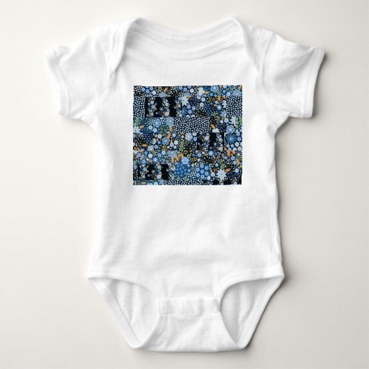 Body Fleurs Bleues Patchwork : Tissu sans couture. (Devant)