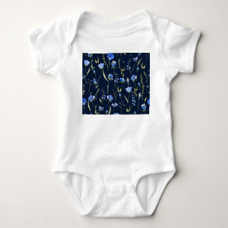 Body Fleurs bleues rustiques : Illustration botanique.