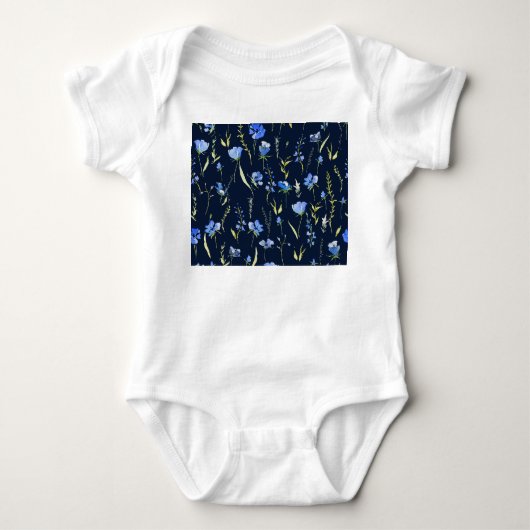 Body Fleurs bleues rustiques : Illustration botanique. (Devant)