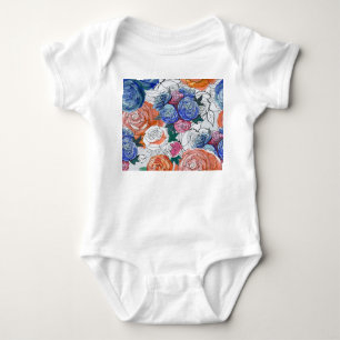 Body Fleurs colorées : Vibrant Motif sans couture