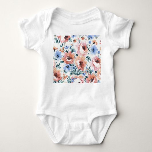 Body Fleurs d'aquarelle, illustration motif transparent (Devant)