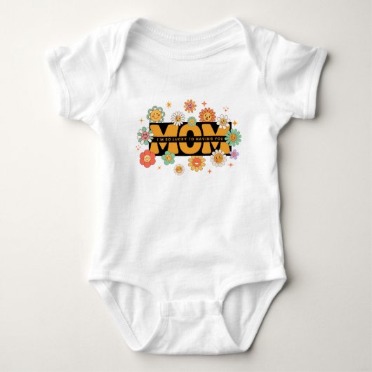 Body Fleurs de Maman Rétro Groovy - Conception pour Tou (Devant)