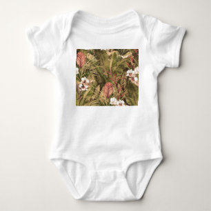 Body Fleurs Feuilles tropicales Motif aquarelle