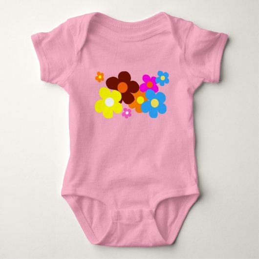 Body Fleurs joyeuses rose pastel (Devant)