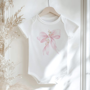 Body Fleurs rose pastel avec nœud
