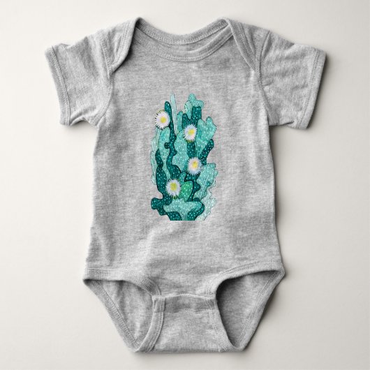 Body Fleurs Succulentes de Cactus Floral Turquoise (Devant)