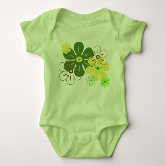 Body Floral hawaïen de pluie de fleur rétro (Devant)