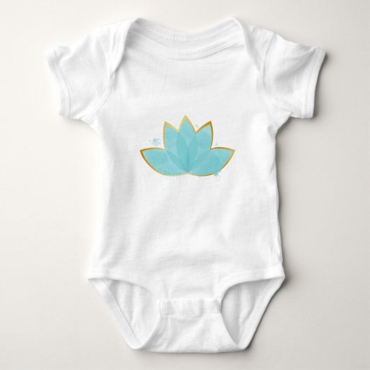 Body Floral Lotus Seafoam Blue & Faux Gold (Devant)