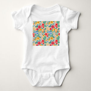 Body Floral vintage, Petites Fleurs Colorées.
