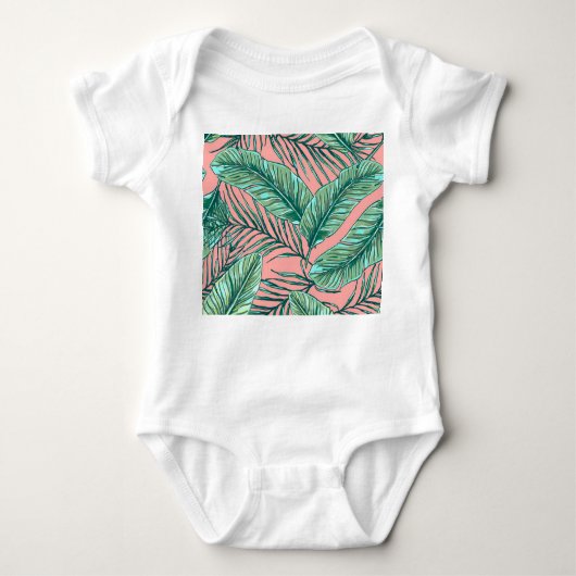 Body Flore de la jungle tropicale : Palm Feuille Motif (Devant)