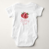 Body Fraise rose mignonne Anniversaire Fille ONE (Dos)