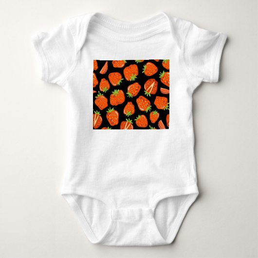 Body Fraises Noir : Texture Vintage sans fil (Devant)