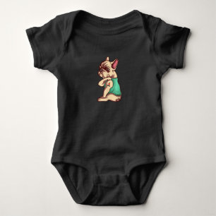 Body français bulldog i love maman tatouage amant cadea