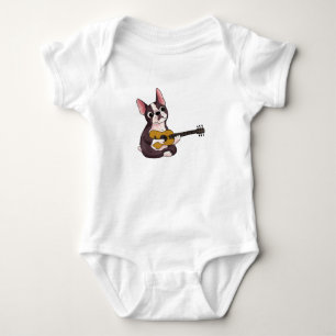 Body French Bulldog Jouer Guitare Funny Guitariste