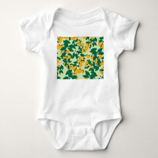 Body Fruit orange : motif vintage vert. (Devant)