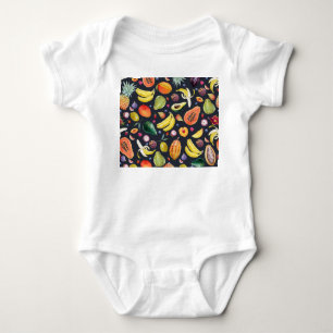 Body Fruits tropicaux : Aquarelle Motif Multifruit.