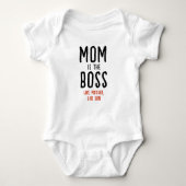 Body Fun Boss Maman Dit Moderne Noir Et Rouge Typo (Devant)