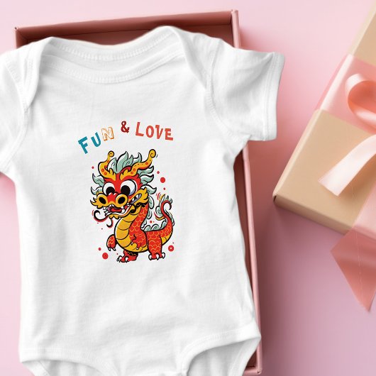 Body Fun Carton Dragon Chinois Nouvel An Fu Kids Cadeau