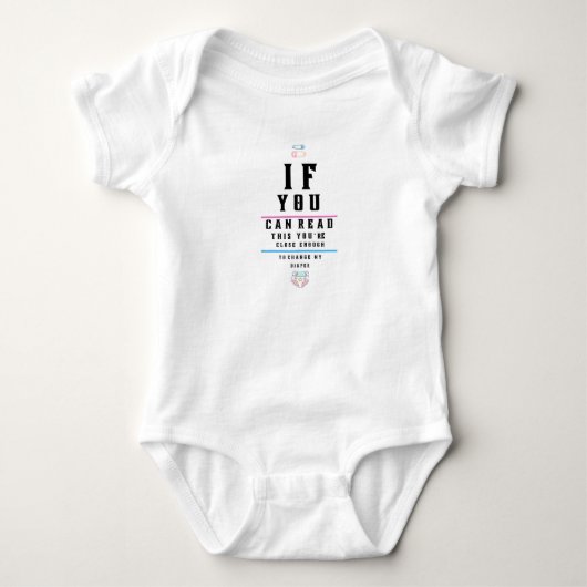 Body Funny Eye Chart Lire ma couche Bodysuit bébé (Devant)