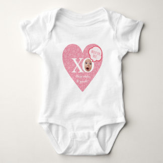 Body Funny Porte bébé visage personnalisé| Coeur rose