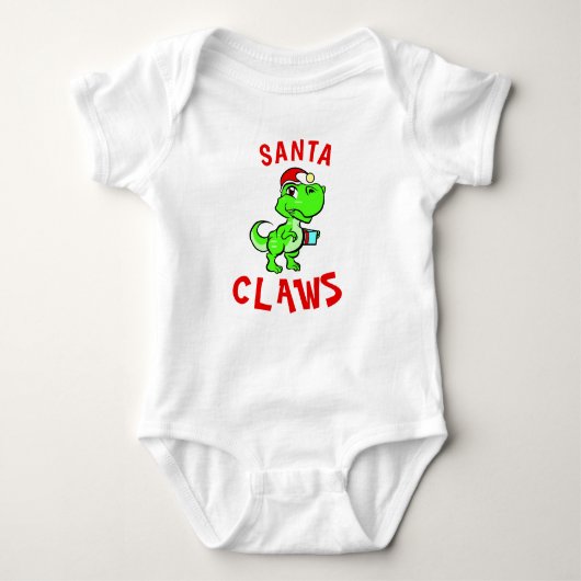 Body Funny Santa Claws Dinosaur Baby's 1er Noël (Devant)