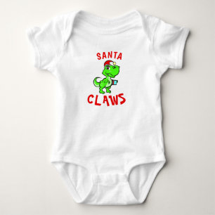 Body Funny Santa Claws Dinosaur pour le 1er Noël de béb
