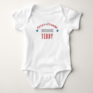 Body Futur pompier rouge et bleu bébé Onesy